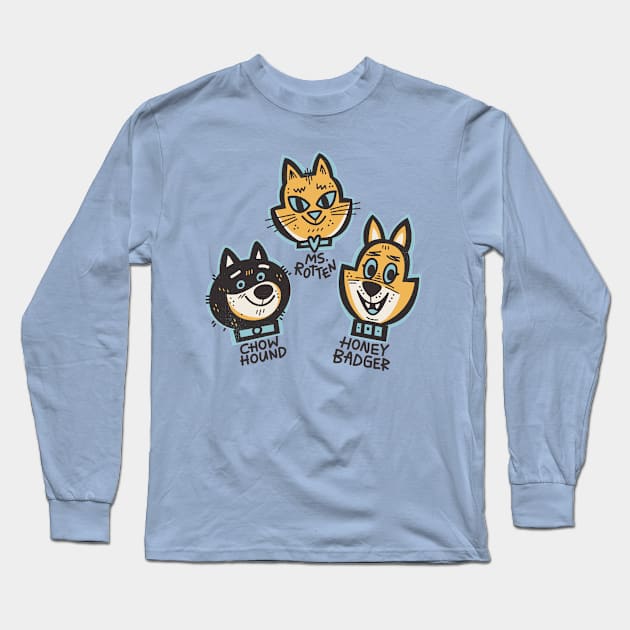 3 Cuties Long Sleeve T-Shirt by Jon Kelly Green Shop